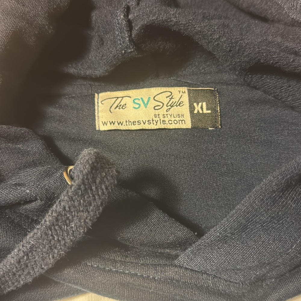 3/$10 Navy Blue & White Logo Hoodie - Picture 3 of 6